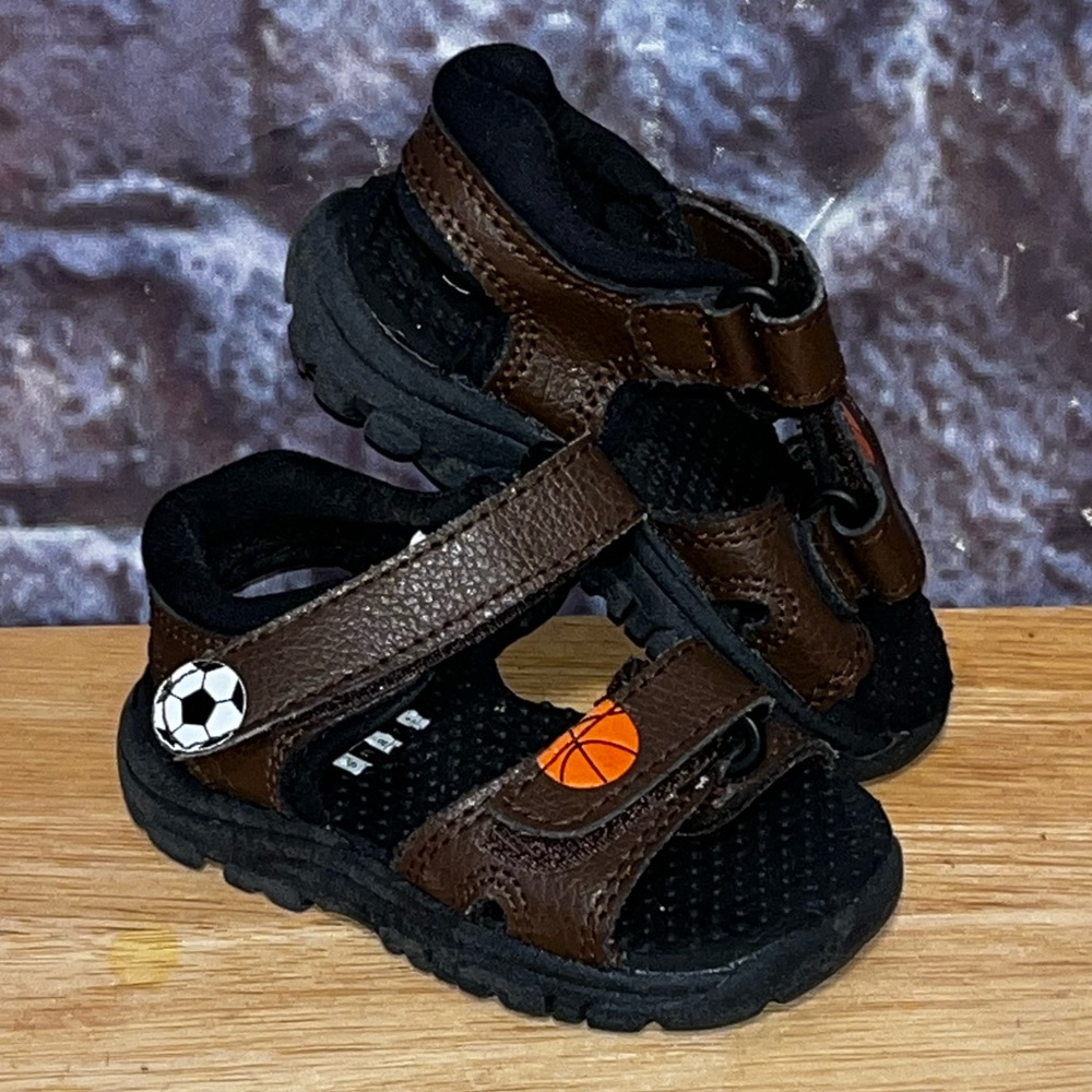 Baby Smart Sports Sandals Infant Toddler Boys Brown Leather Size 4